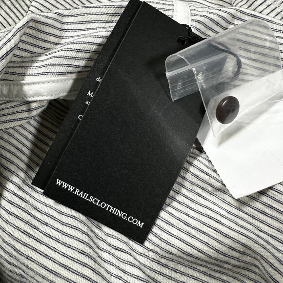 Rails Men's Weston Cream Navy Striped Hooded Long Sleeve DAMAGED Size XXL - Picture 5 of 11